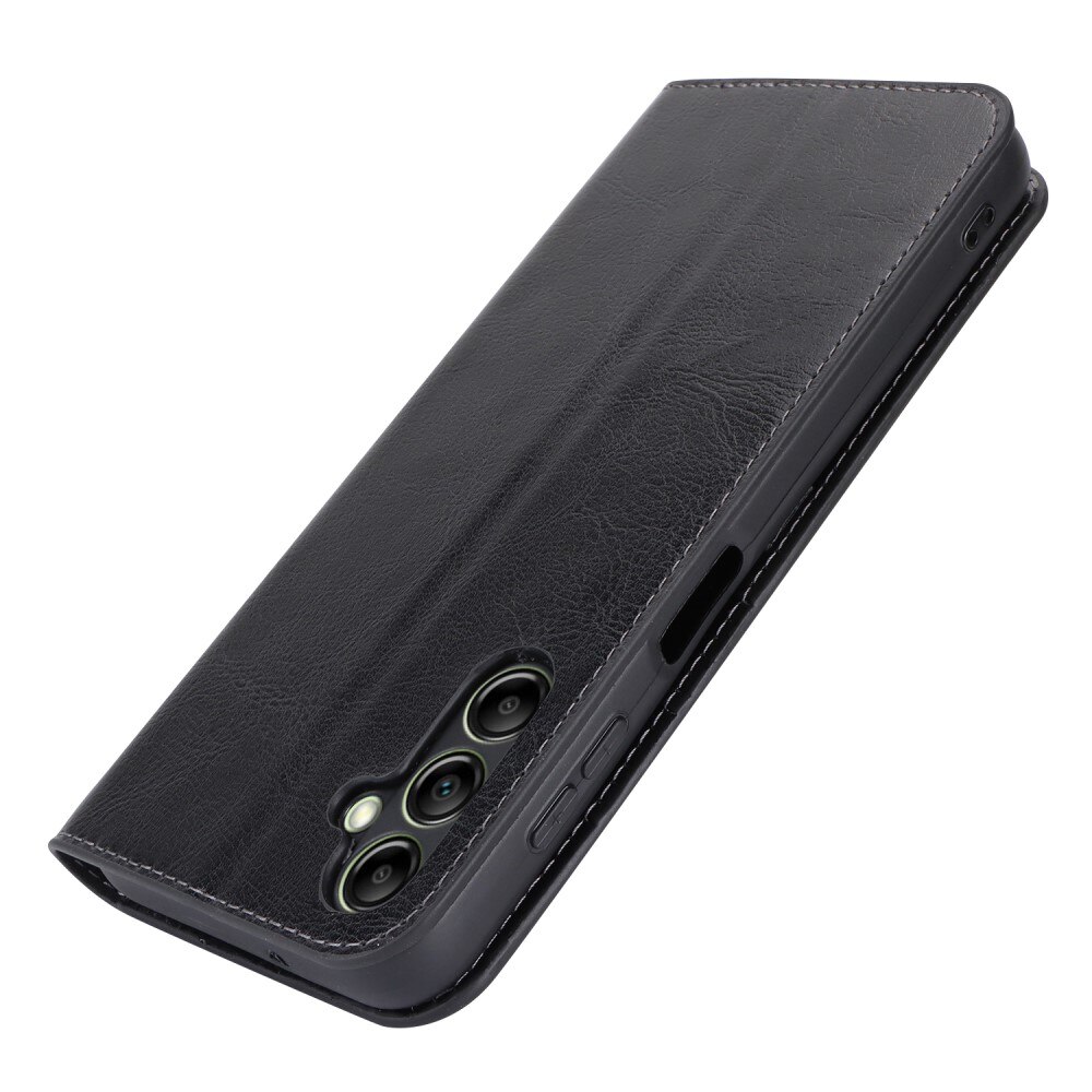 Cover Portafoglio in vera pelle Samsung Galaxy A14 nero