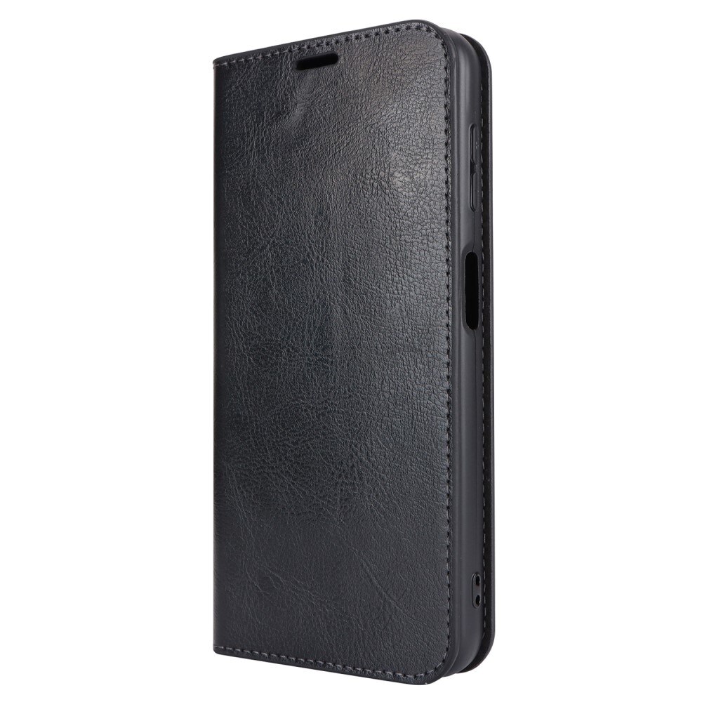 Cover Portafoglio in vera pelle Samsung Galaxy A14 Nero