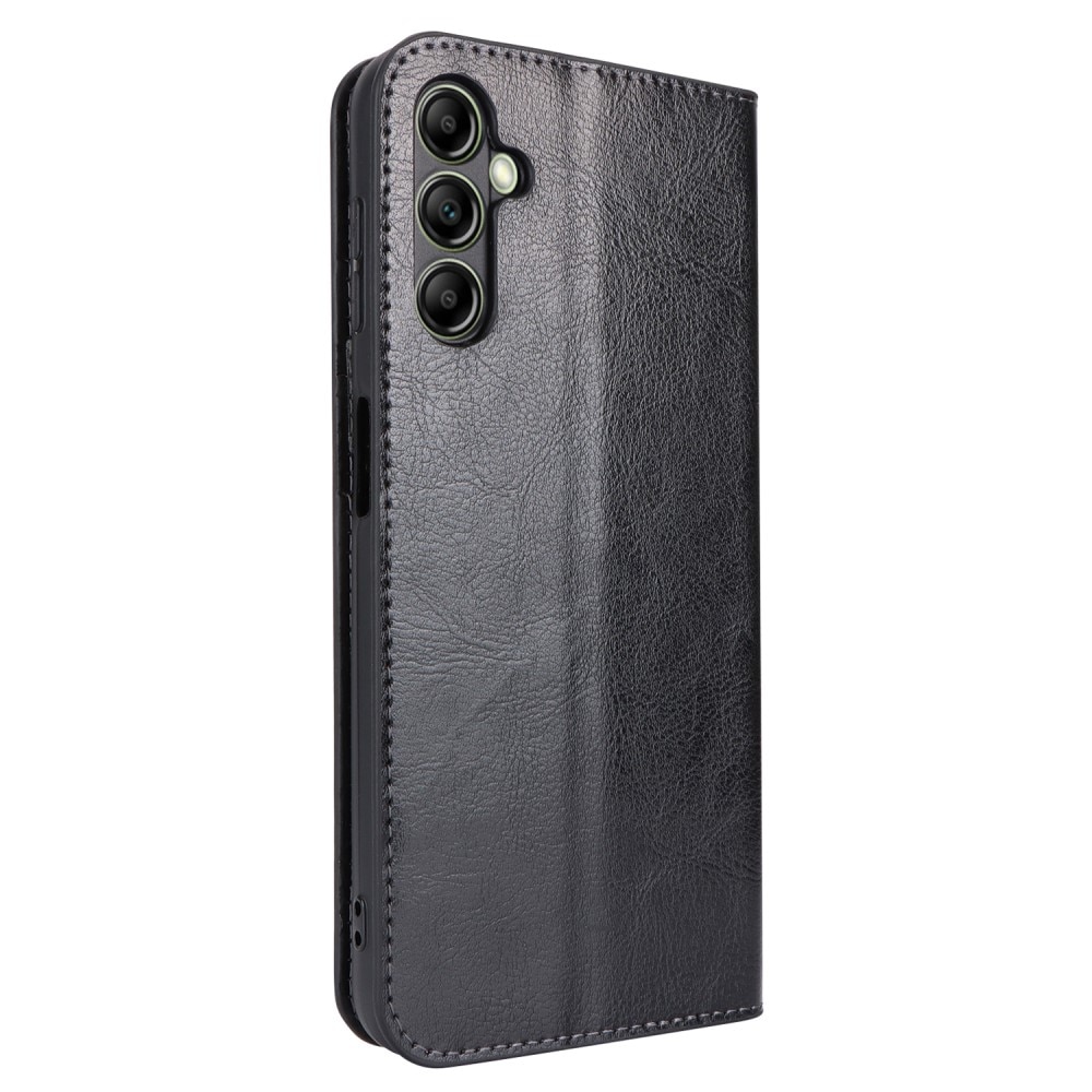 Cover Portafoglio in vera pelle Samsung Galaxy A14 Nero