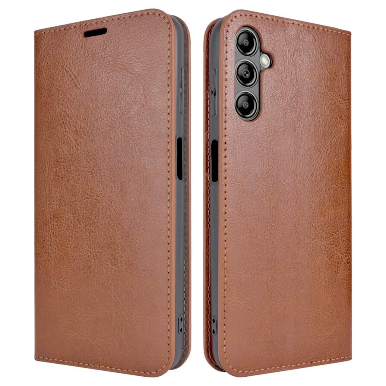 Cover Portafoglio in vera pelle Samsung Galaxy A14 marrone