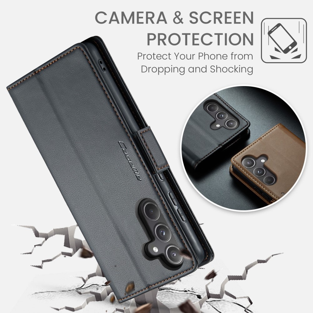 Custodie a portafoglio sottili anti-RFID Samsung Galaxy A55 nero