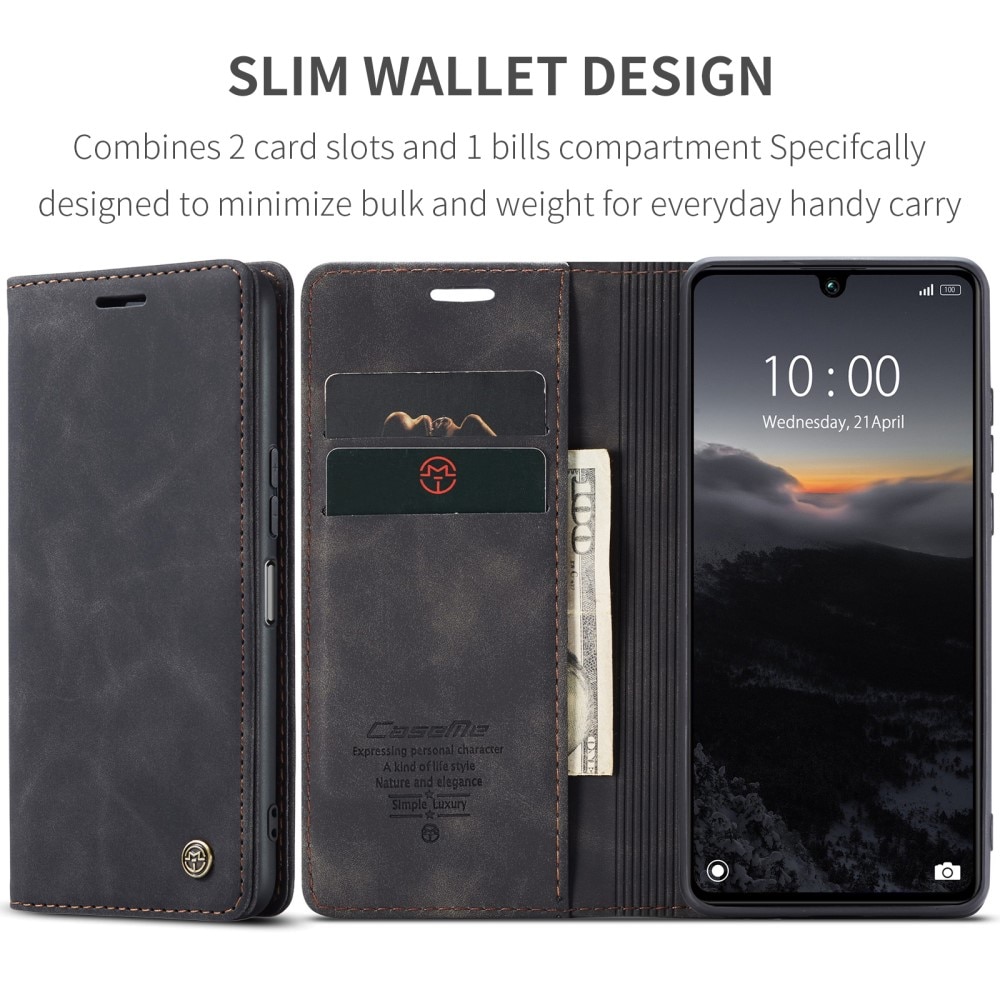 Custodie a portafoglio sottili Xiaomi Redmi 13C nero