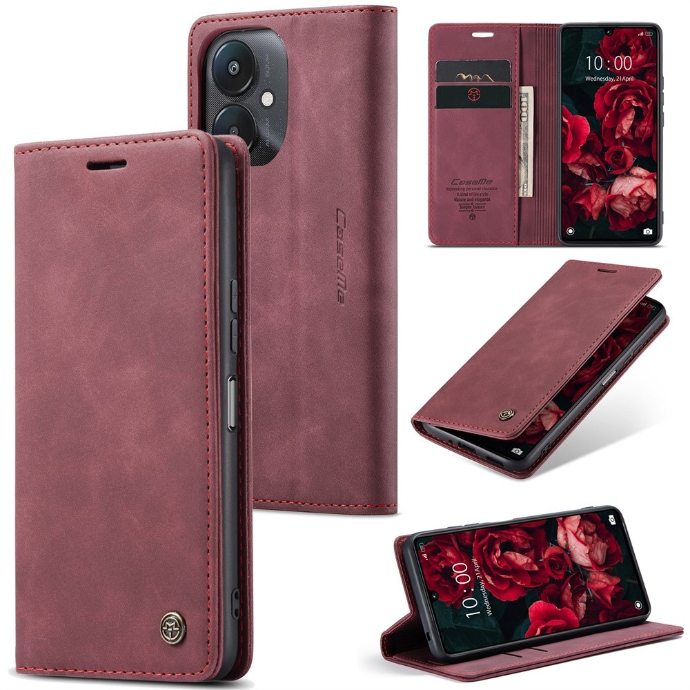 Custodie a portafoglio sottili Xiaomi Redmi 13C rosso
