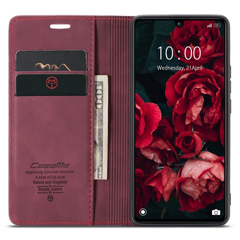 Custodie a portafoglio sottili Xiaomi Redmi 13C rosso