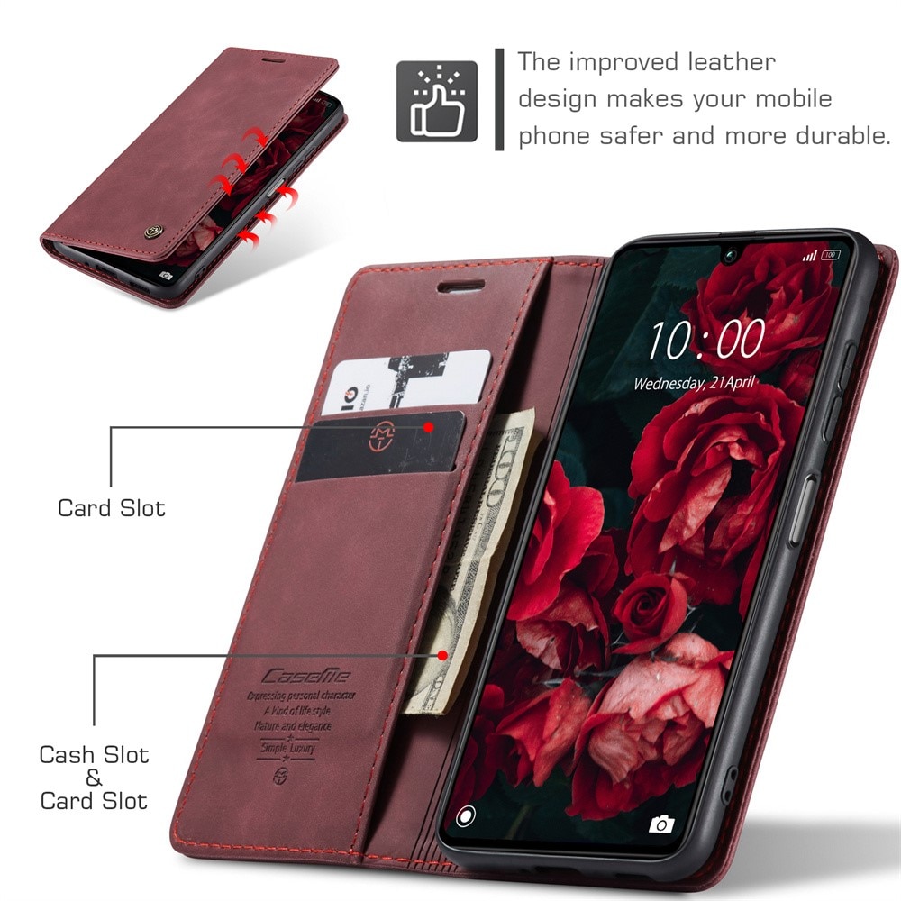 Custodie a portafoglio sottili Xiaomi Redmi 13C rosso