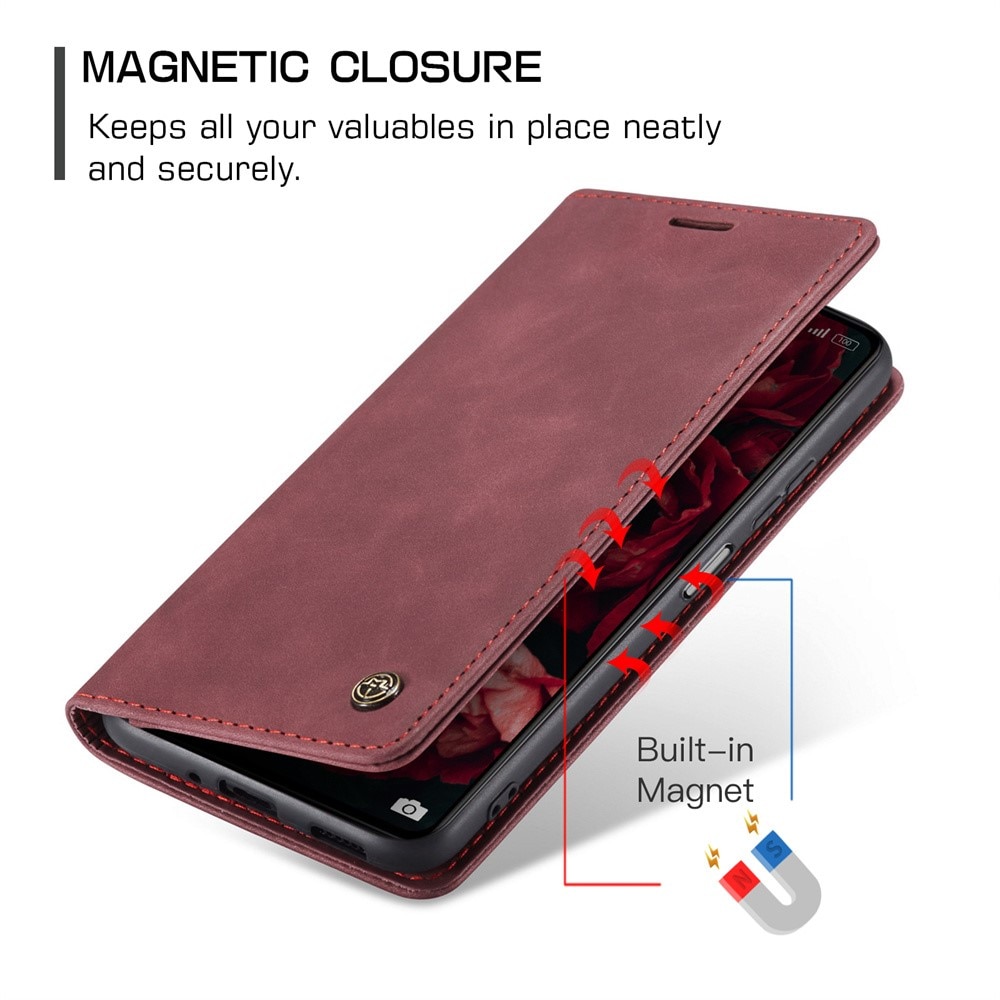 Custodie a portafoglio sottili Xiaomi Redmi 13C rosso