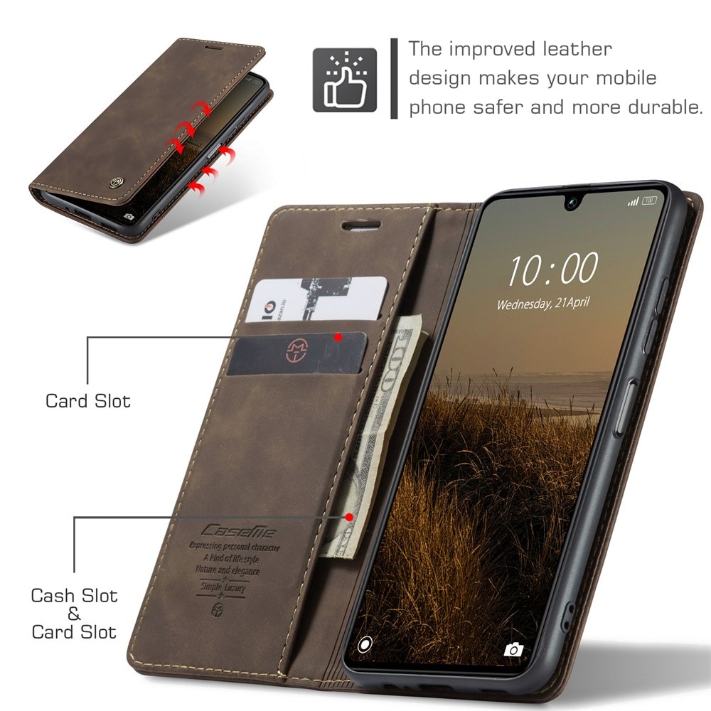 Custodie a portafoglio sottili Xiaomi Redmi 13C marrone