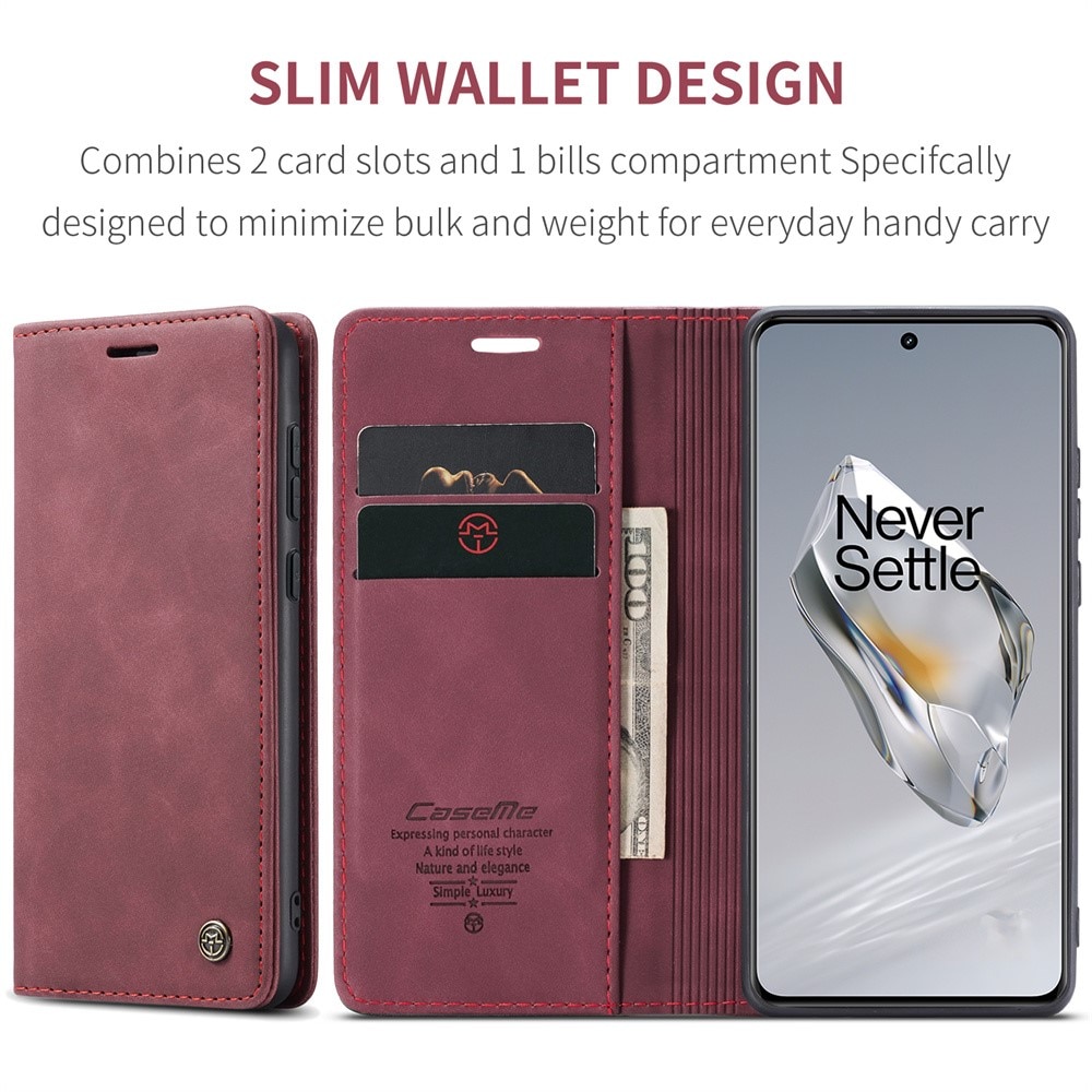 Custodie a portafoglio sottili OnePlus 12 rosso