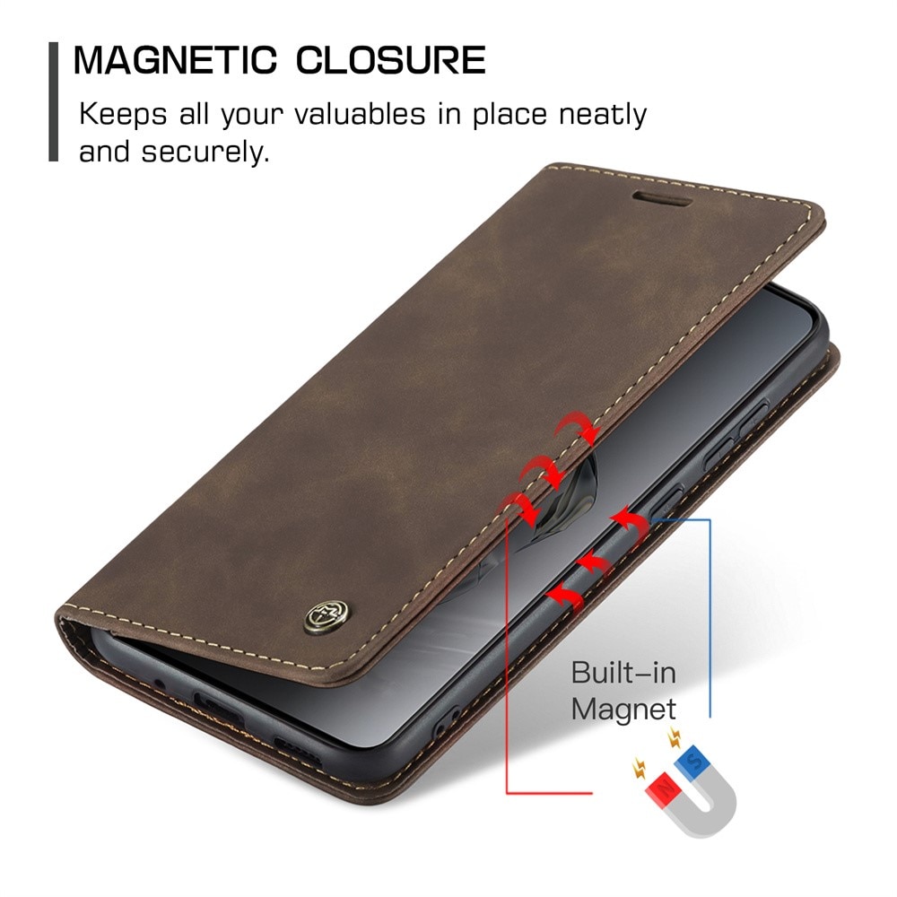 Custodie a portafoglio sottili OnePlus 12 marrone