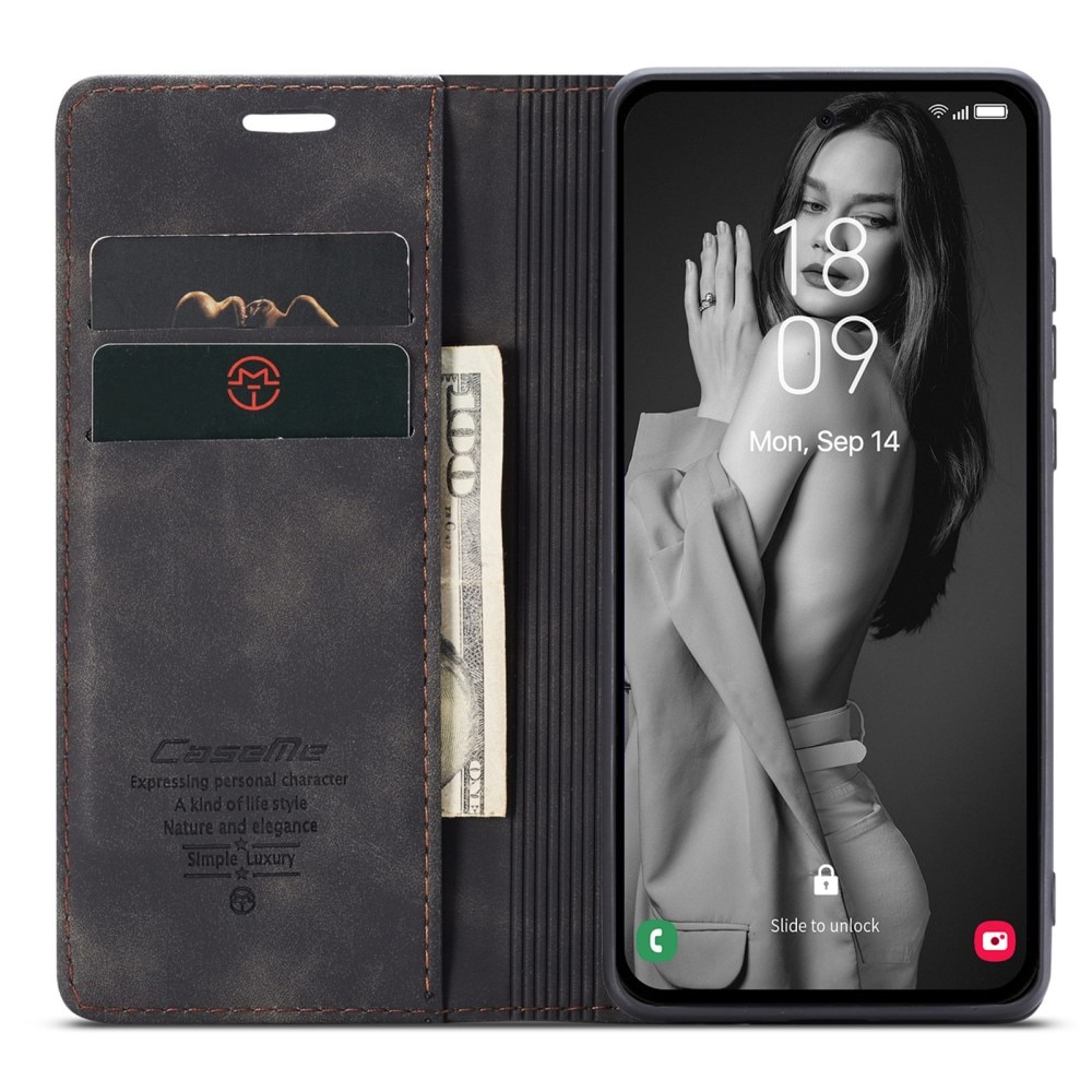 Custodie a portafoglio sottili Samsung Galaxy A55 nero