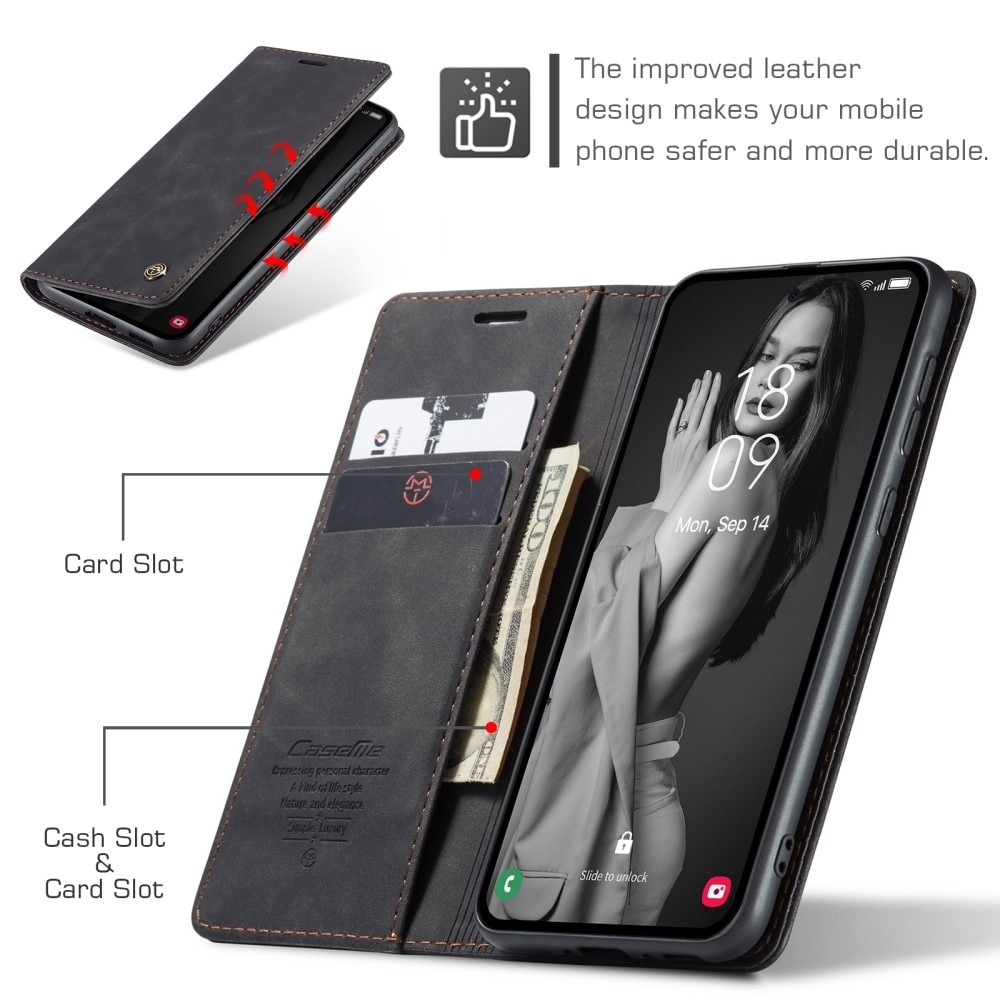 Custodie a portafoglio sottili Samsung Galaxy A55 Nero