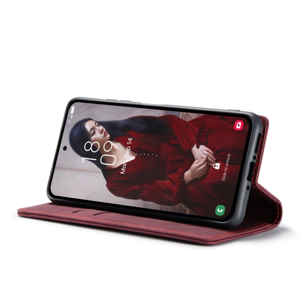 Custodie a portafoglio sottili Samsung Galaxy A35 rosso