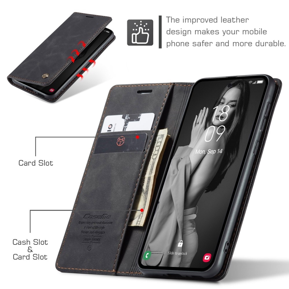 Custodie a portafoglio sottili Samsung Galaxy A35 Nero