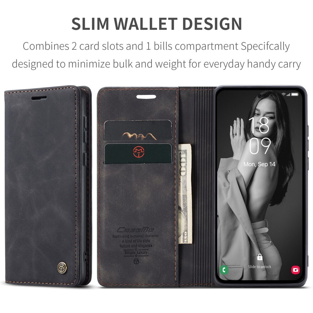 Custodie a portafoglio sottili Samsung Galaxy A35 Nero