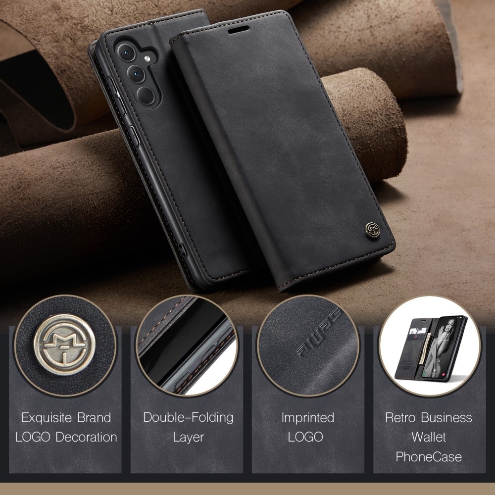 Custodie a portafoglio sottili Samsung Galaxy A35 Nero