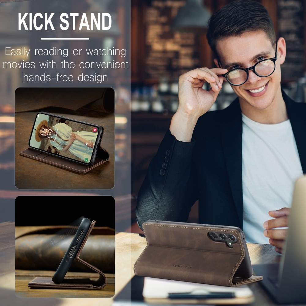 Custodie a portafoglio sottili Samsung Galaxy A35 Marrone