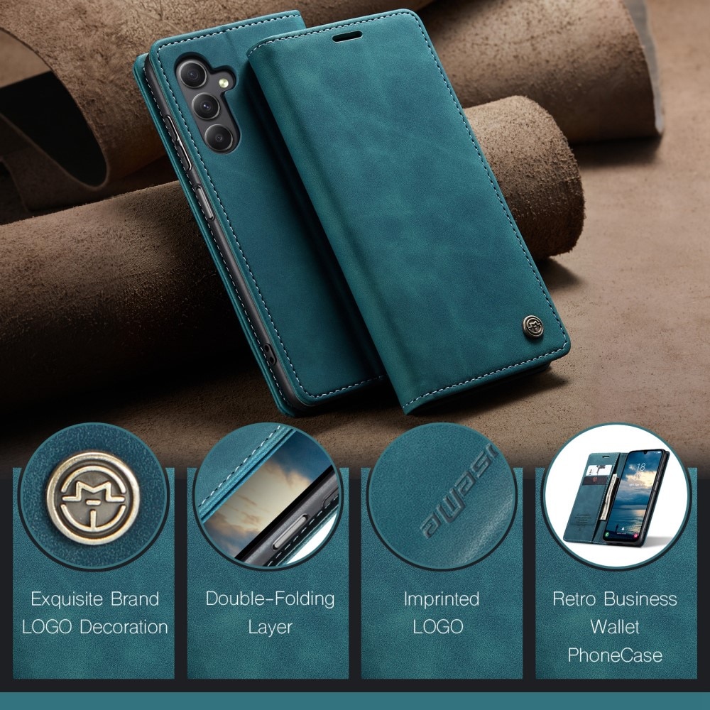 Custodie a portafoglio sottili Samsung Galaxy A25 Blu