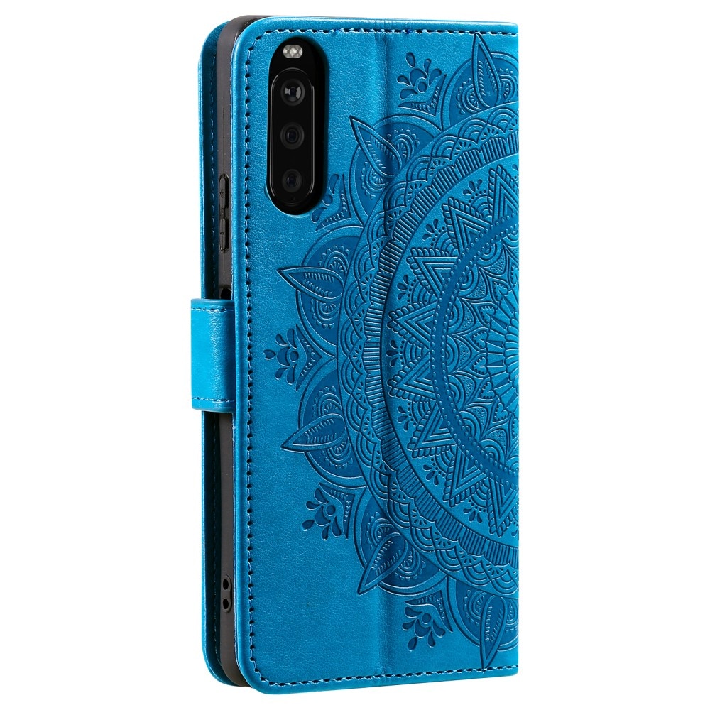 Custodia in pelle Mandala Sony Xperia 10 VI blu