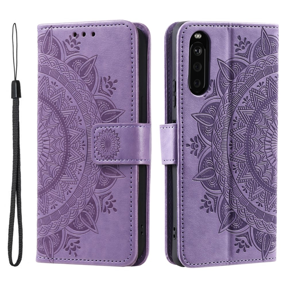 Custodia in pelle Mandala Sony Xperia 10 VI viola