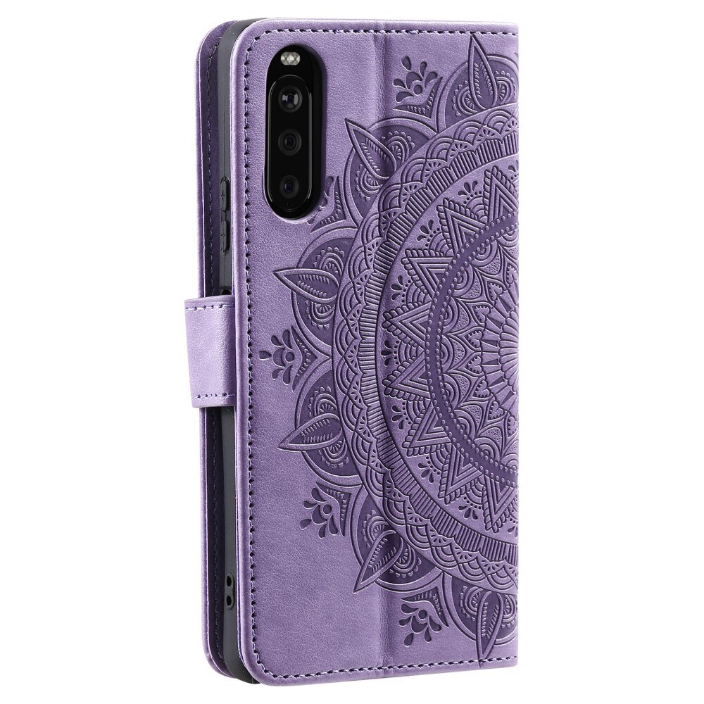 Custodia in pelle Mandala Sony Xperia 10 VI viola