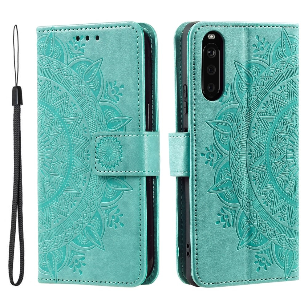 Custodia in pelle Mandala Sony Xperia 10 VI verde