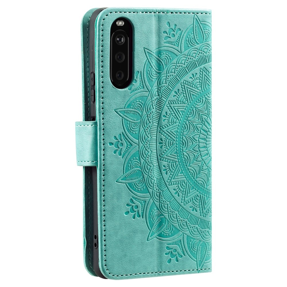 Custodia in pelle Mandala Sony Xperia 10 VI verde