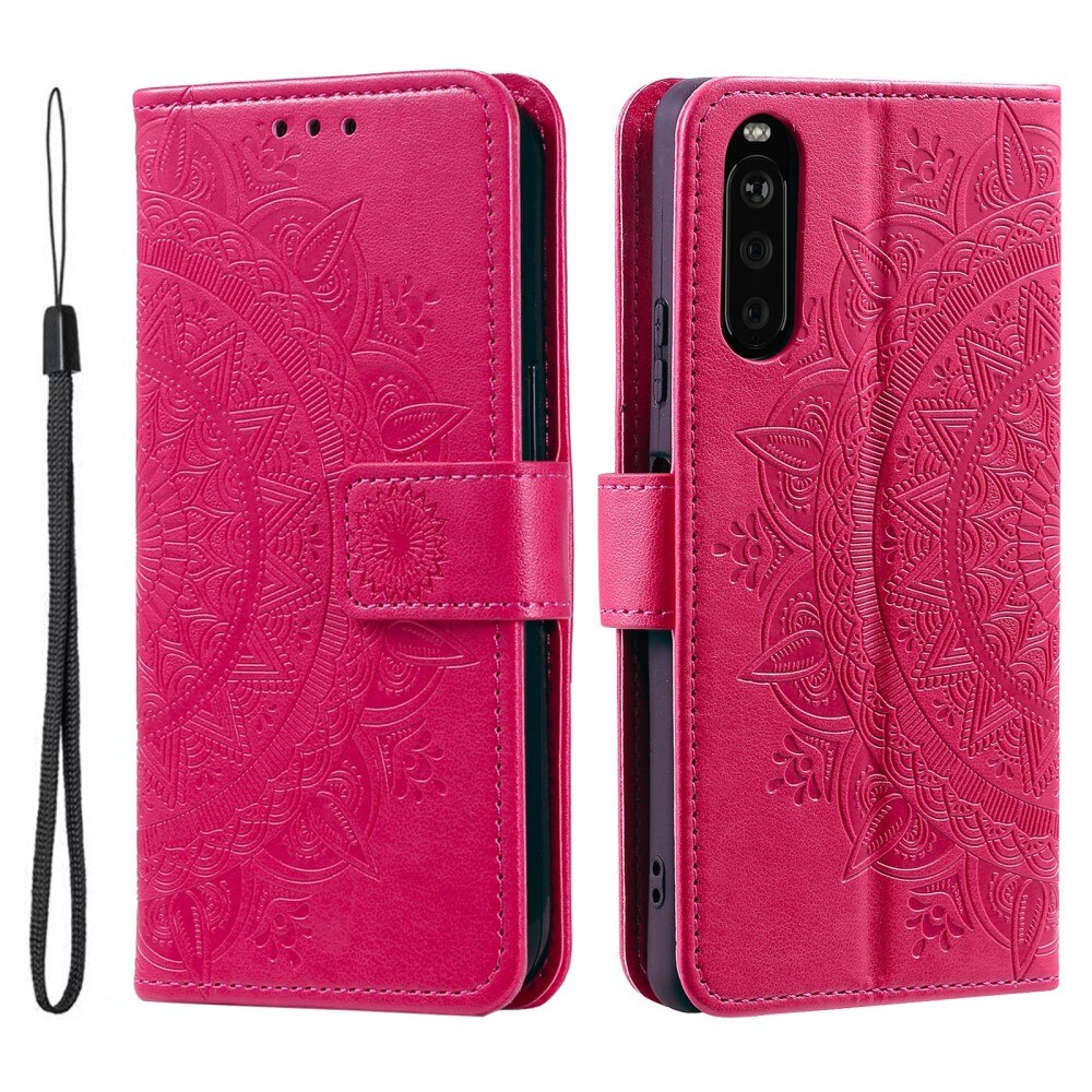 Custodia in pelle Mandala Sony Xperia 10 VI rosa