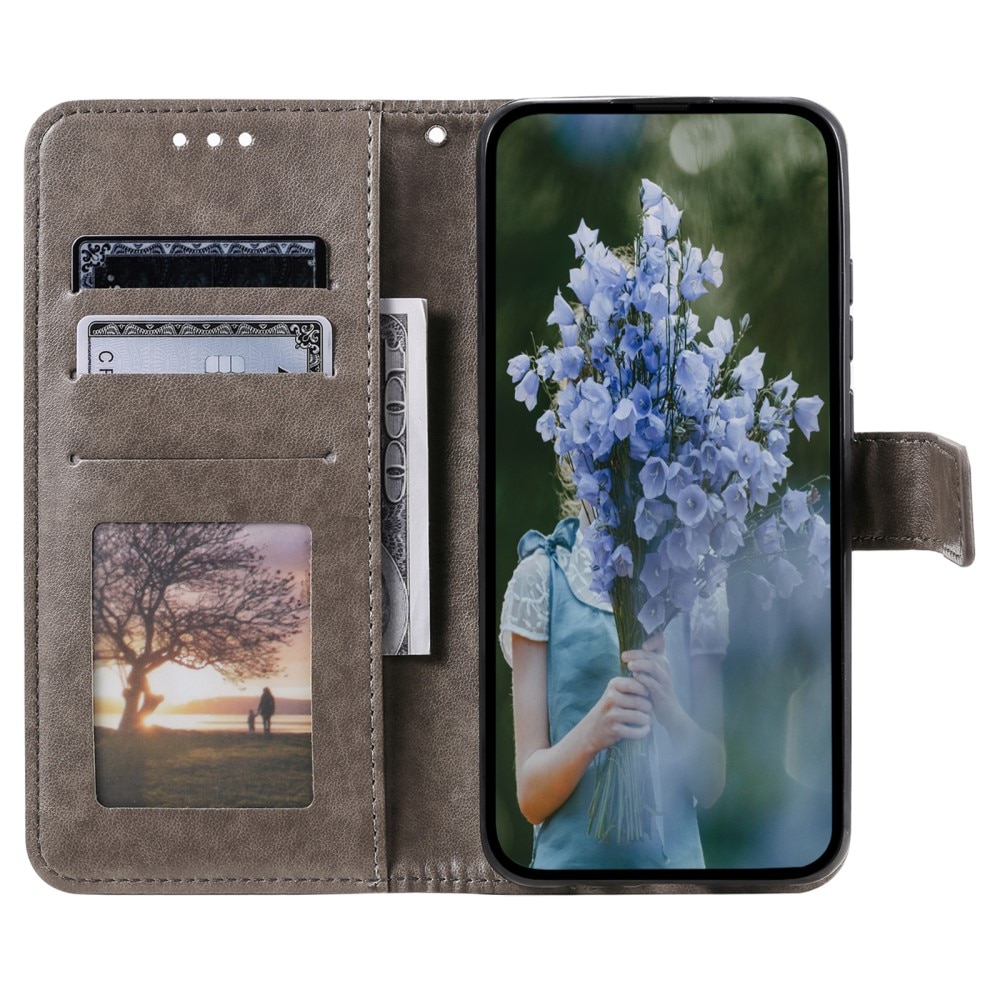 Custodia in pelle Mandala Sony Xperia 10 VI grigio