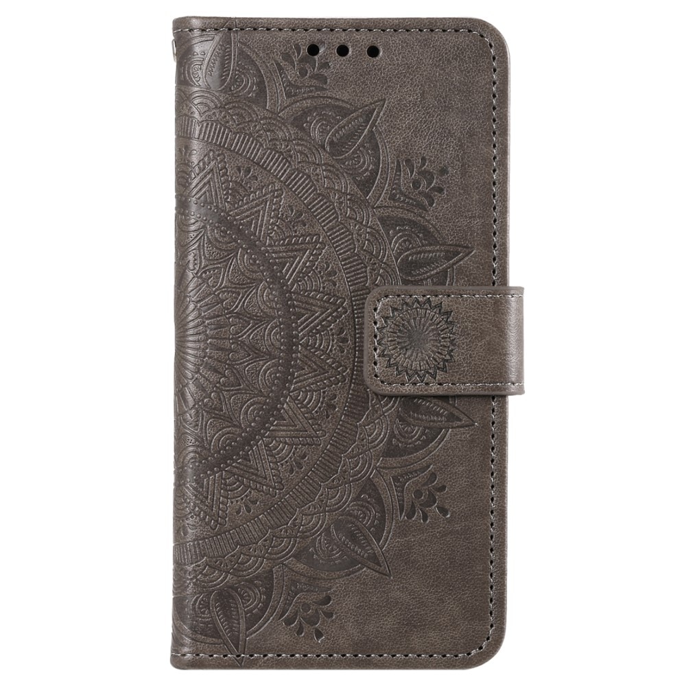 Custodia in pelle Mandala Sony Xperia 10 VI grigio