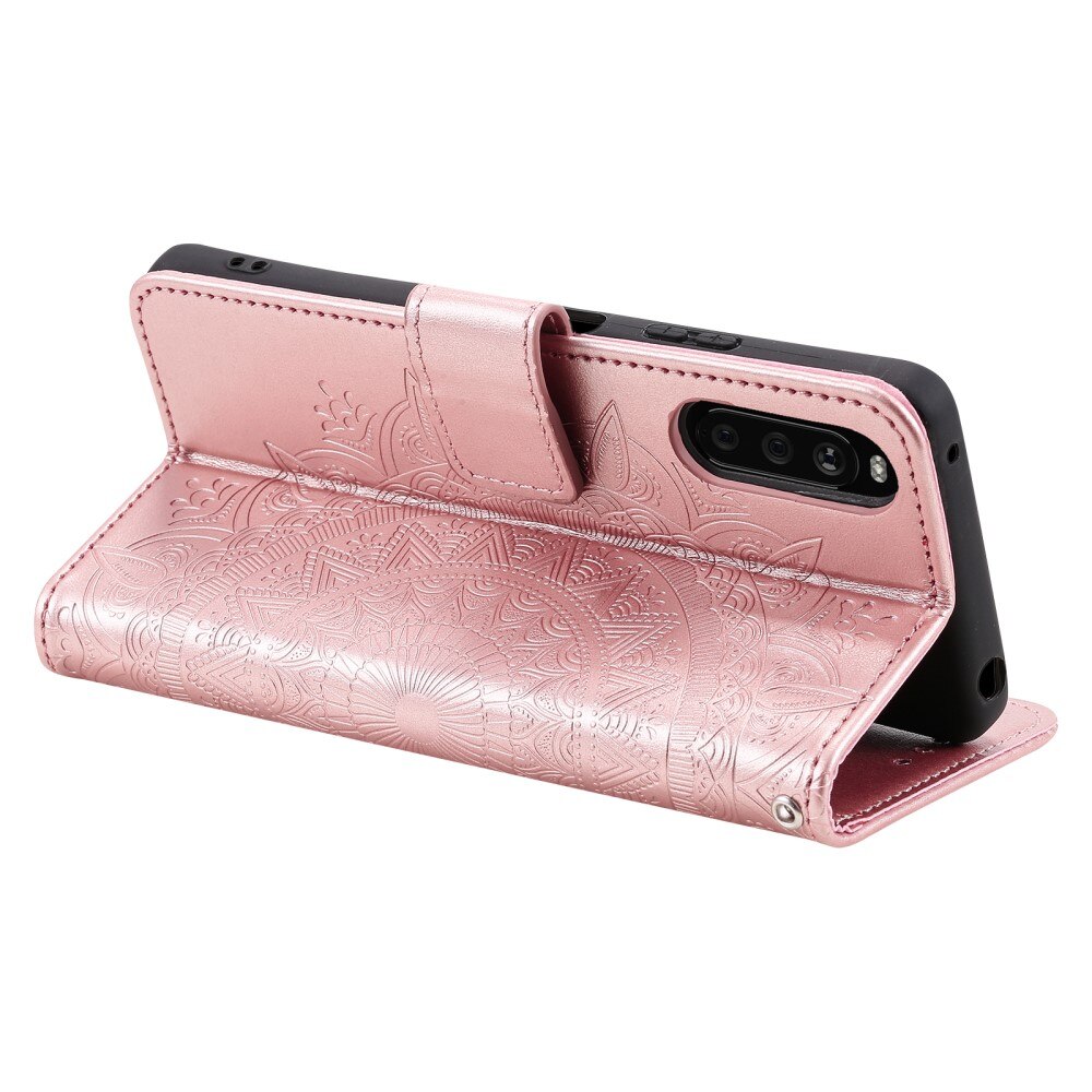 Custodia in pelle Mandala Sony Xperia 10 VI oro rosa