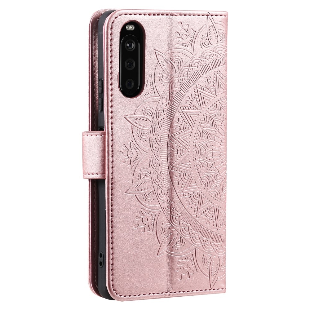 Custodia in pelle Mandala Sony Xperia 10 VI oro rosa