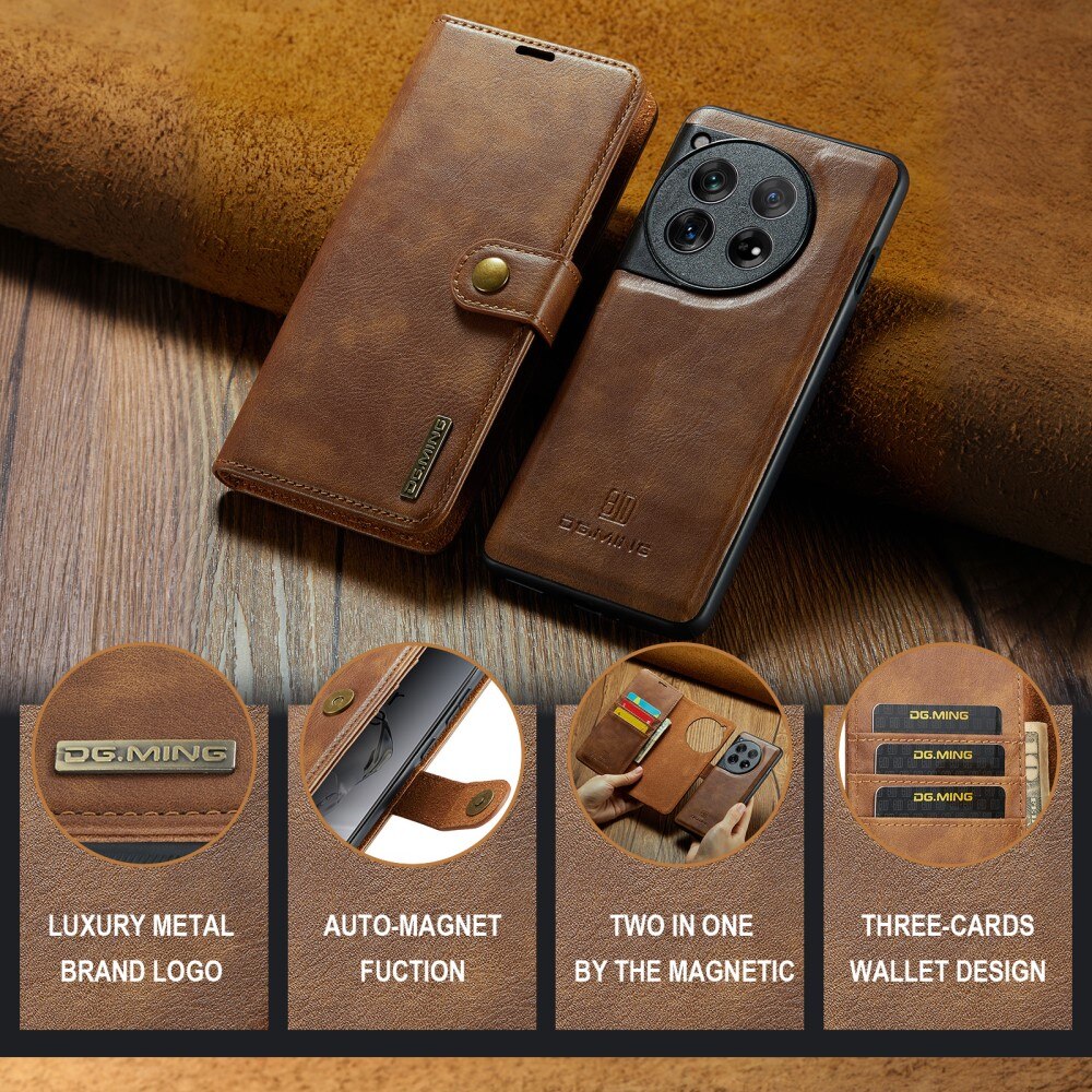 Cover portafoglio Magnet Wallet OnePlus 12 Cognac