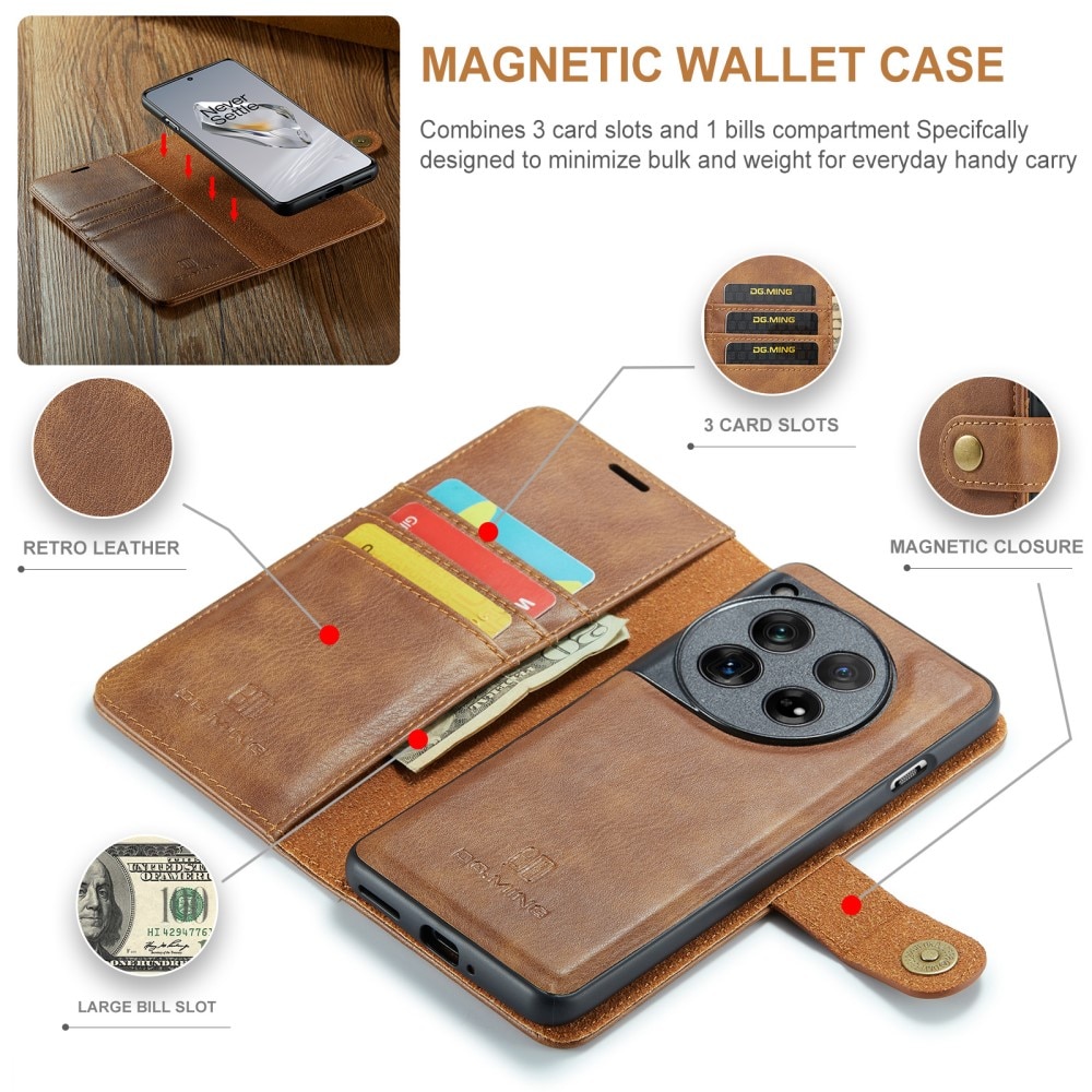 Cover portafoglio Magnet Wallet OnePlus 12 Cognac