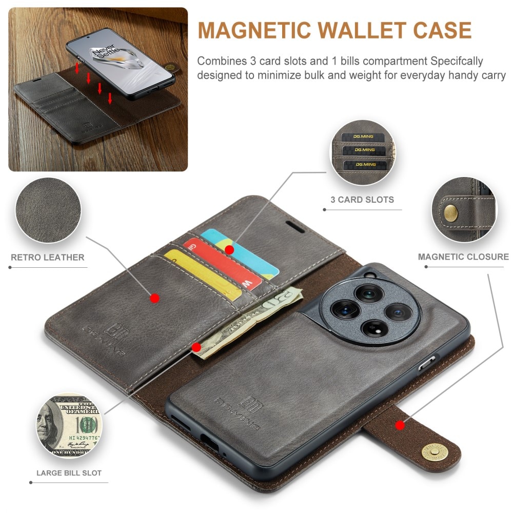 Cover portafoglio Magnet Wallet OnePlus 12 Brown