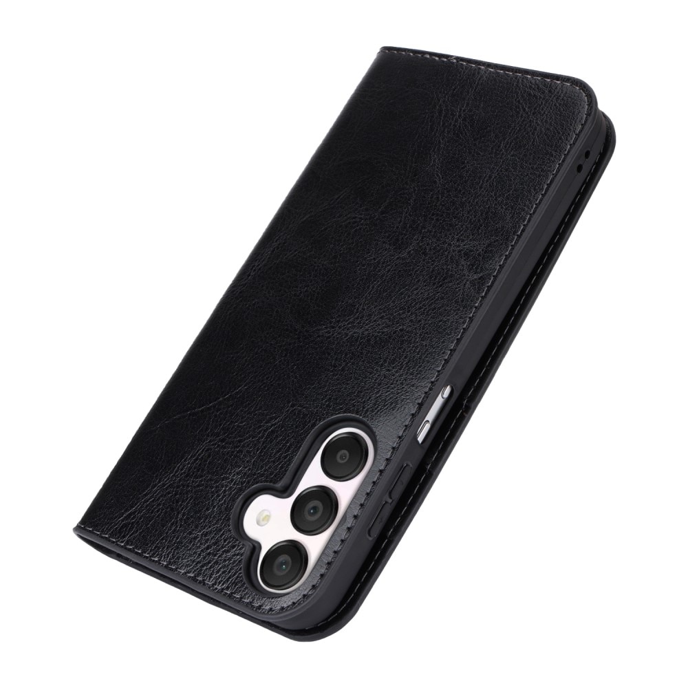 Cover Portafoglio in vera pelle Samsung Galaxy A15 nero