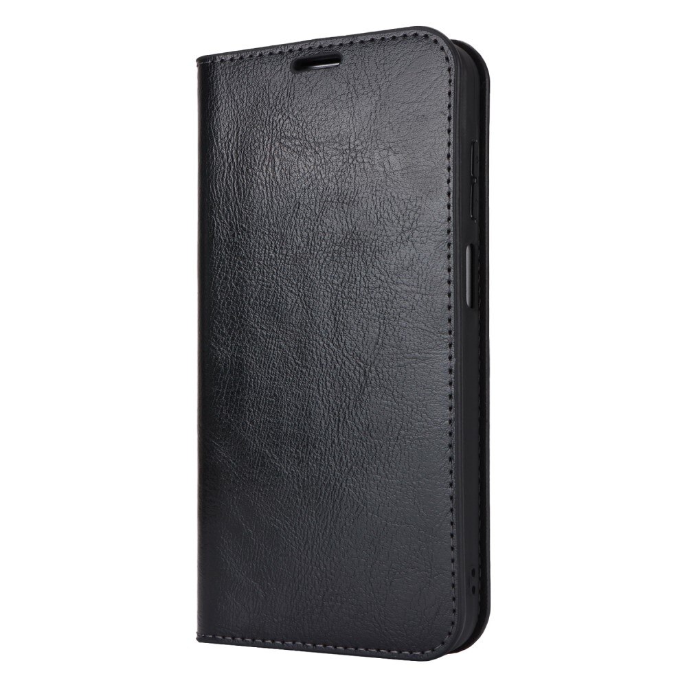 Cover Portafoglio in vera pelle Samsung Galaxy A15 nero