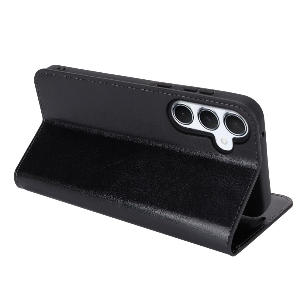 Cover Portafoglio in vera pelle Samsung Galaxy A55 nero