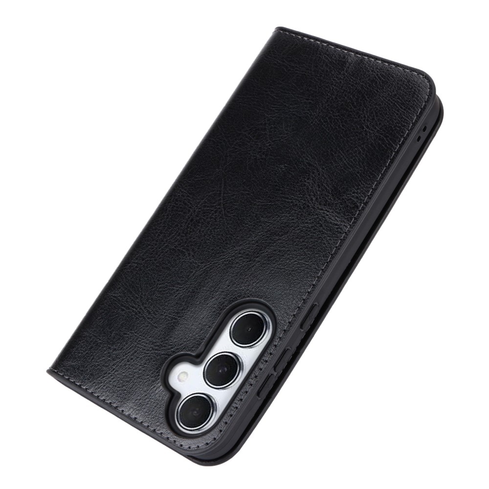 Cover Portafoglio in vera pelle Samsung Galaxy A55 nero