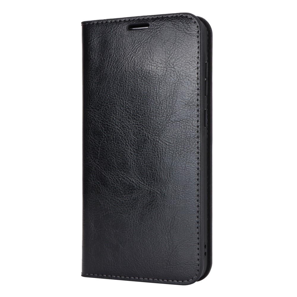 Cover Portafoglio in vera pelle Samsung Galaxy A55 nero