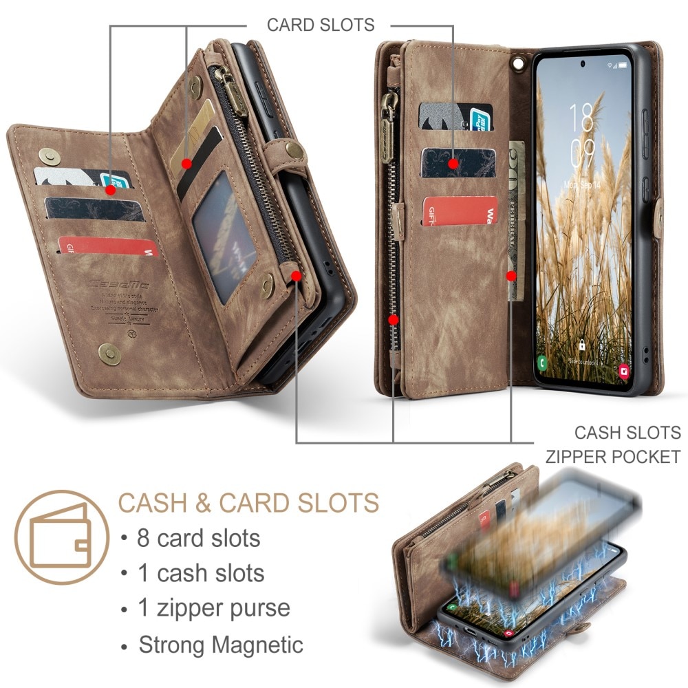 Cover portafoglio Multi-Slot Samsung Galaxy A35 marrone