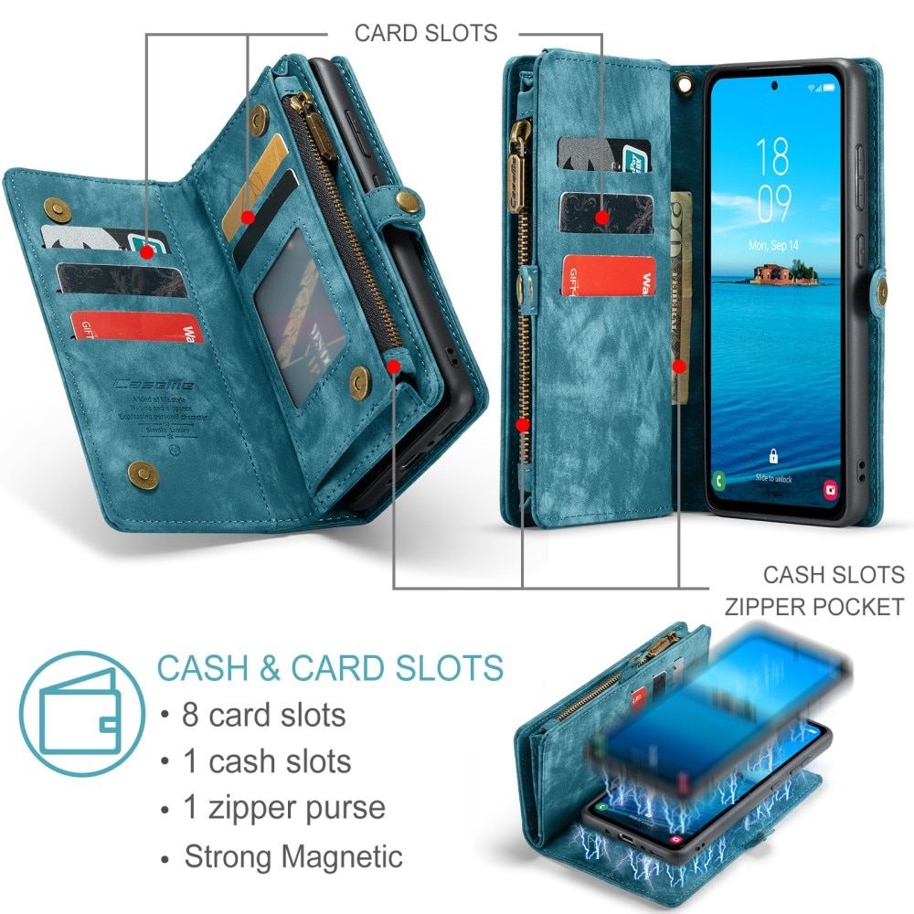 Cover portafoglio Multi-Slot Samsung Galaxy A35 blu