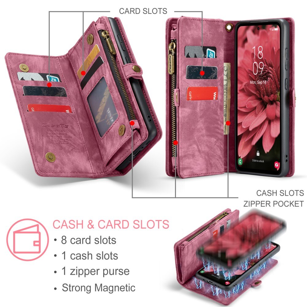 Cover portafoglio Multi-Slot Samsung Galaxy A35 rosso