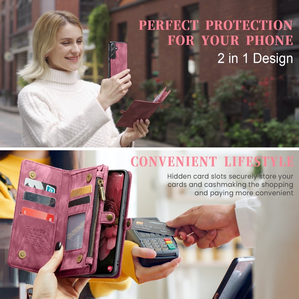 Cover portafoglio Multi-Slot Samsung Galaxy A35 rosso