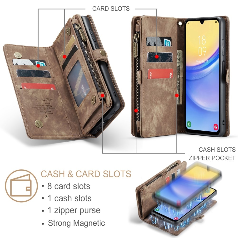 Cover portafoglio Multi-Slot Samsung Galaxy A15 marrone