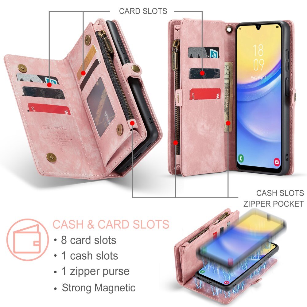 Cover portafoglio Multi-Slot Samsung Galaxy A15 rosa