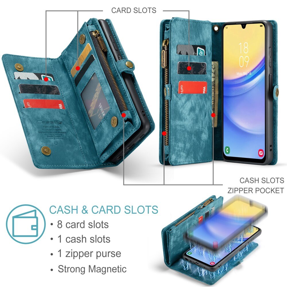 Cover portafoglio Multi-Slot Samsung Galaxy A15 blu