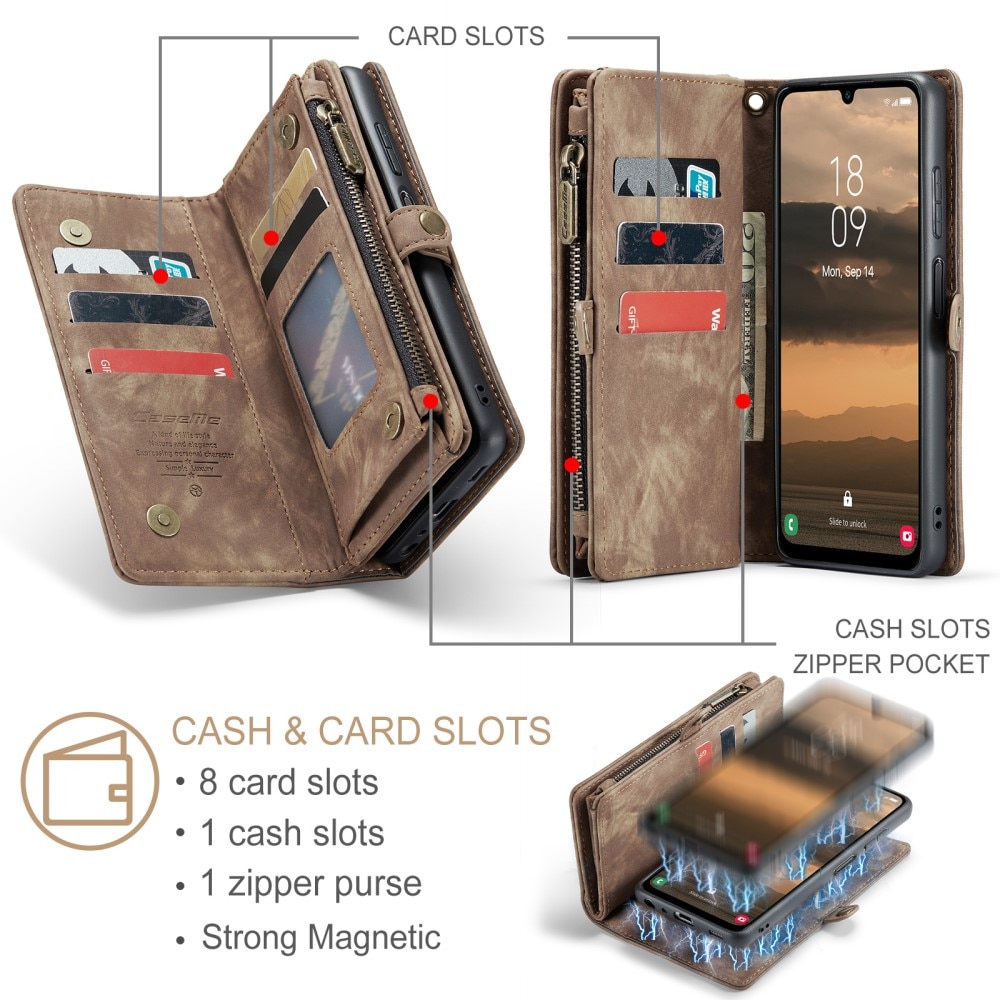 Cover portafoglio Multi-Slot Samsung Galaxy A25 marrone