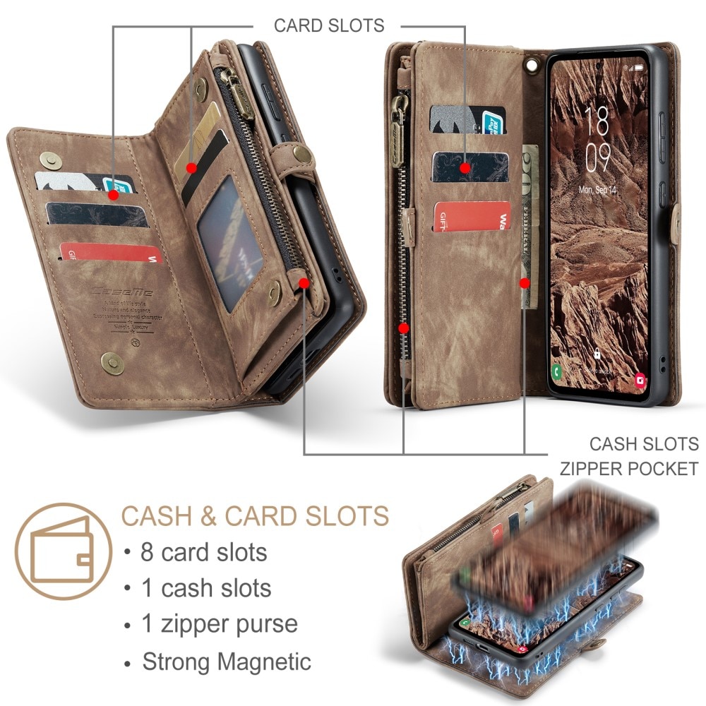 Cover portafoglio Multi-Slot Samsung Galaxy A55 marrone