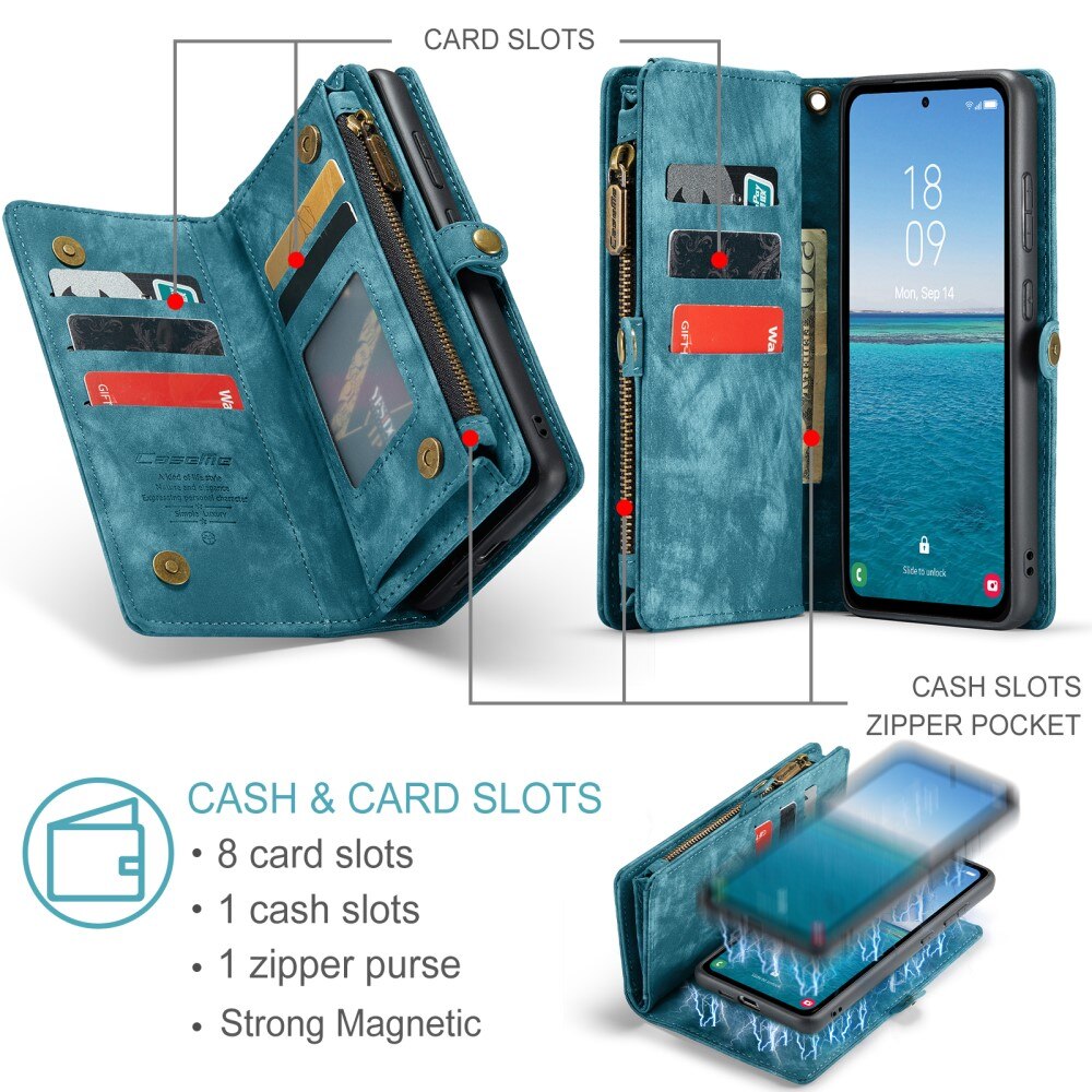 Cover portafoglio Multi-Slot Samsung Galaxy A55 blu