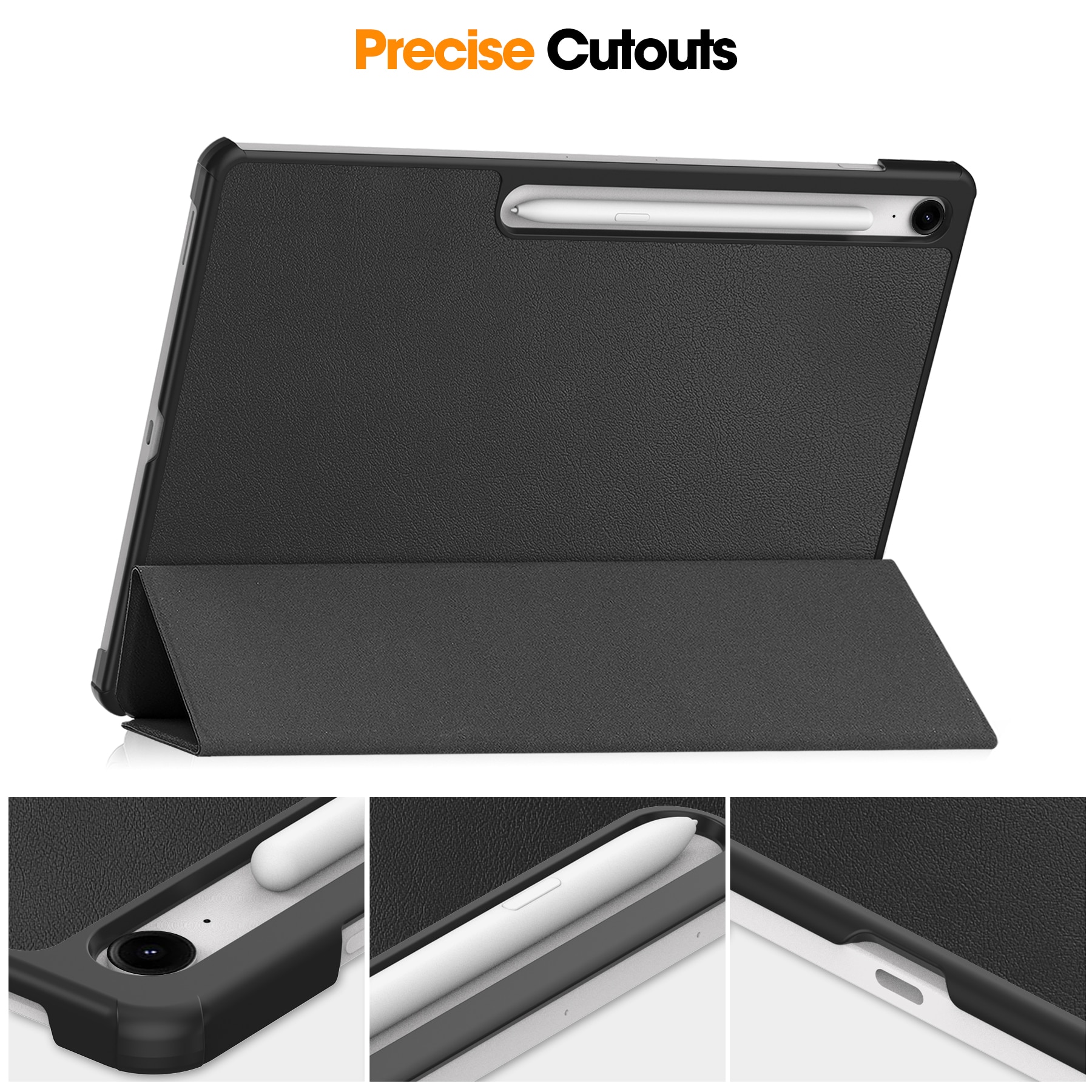 Cover Tri-Fold Samsung Galaxy Tab S10 FE Plus Nero